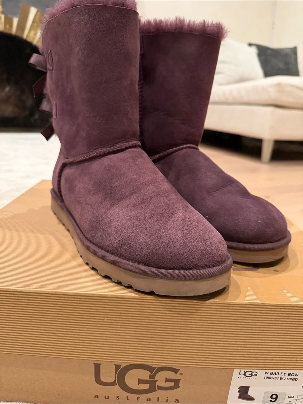 UGG Women's Short Bow Boot in Plum - Picture 6 of 10